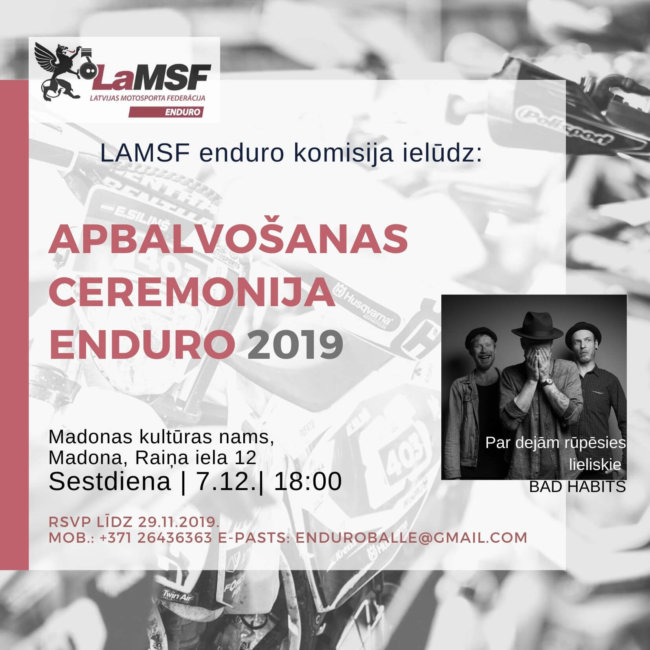 Apbalvošanas ceremonija enduro 2019