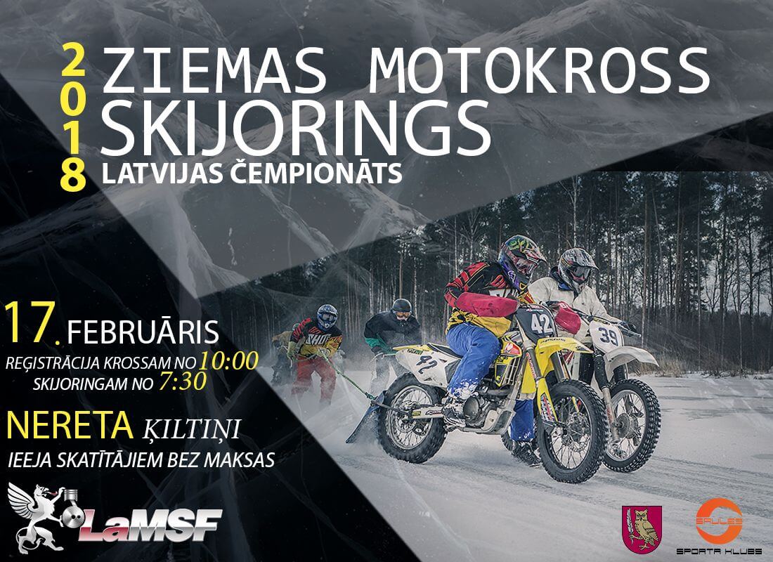 Skijorings un ziemas motokross 2018